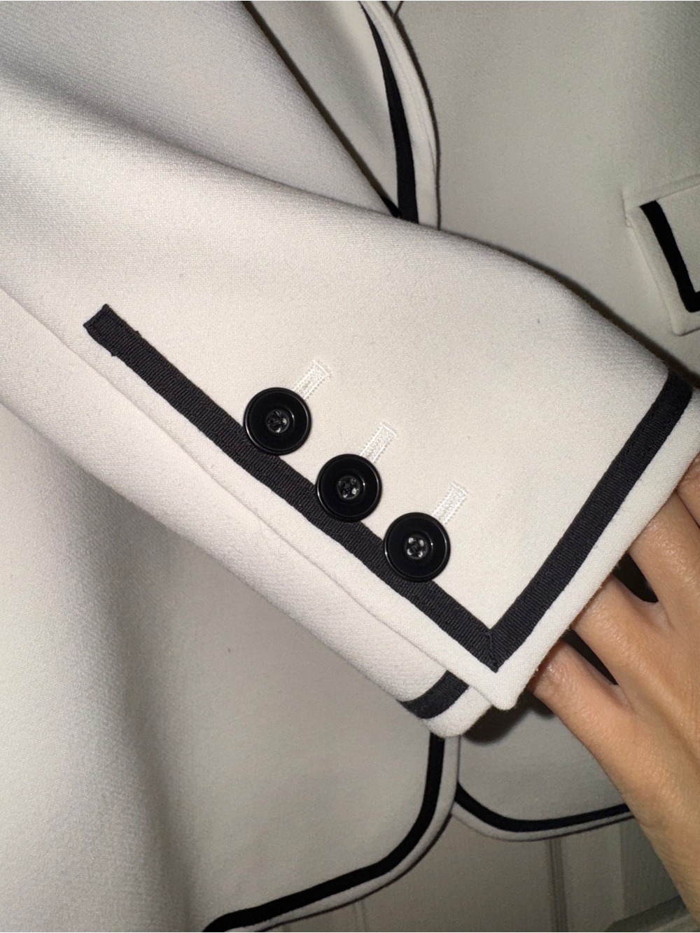 Alice+Olivia White Blazer with Black Details - Women's Tailored Jacket - Picture 12 of 15